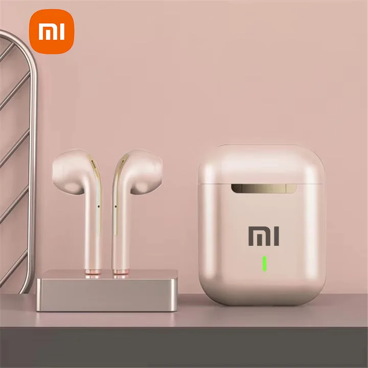 Auriculares XIAOMI J18 True Wireless rosa pastel com caixa elegante e fundo limpo Auriculares XIAOMI J18 True Wireless rosa pastel com caixa elegante e fundo limpo